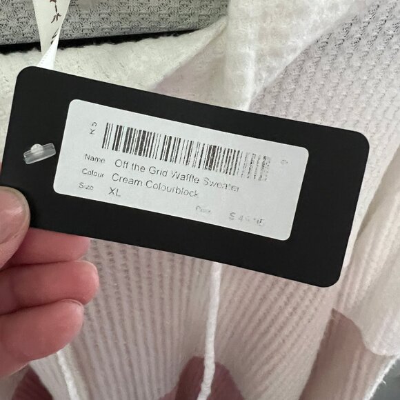 Ladies Waffle Colour Block Sweater - Picture 3 of 4